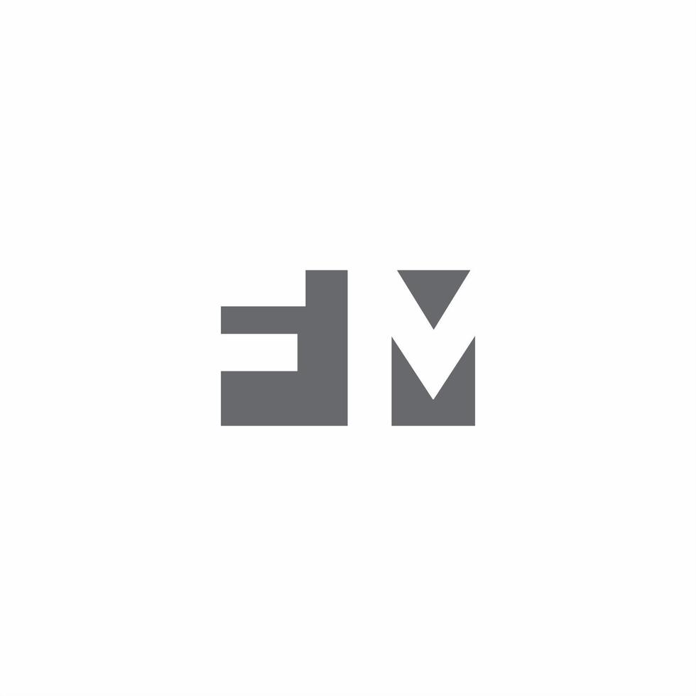 fm-Logo-Monogramm mit Designvorlage im negativen Weltraum-Stil vektor