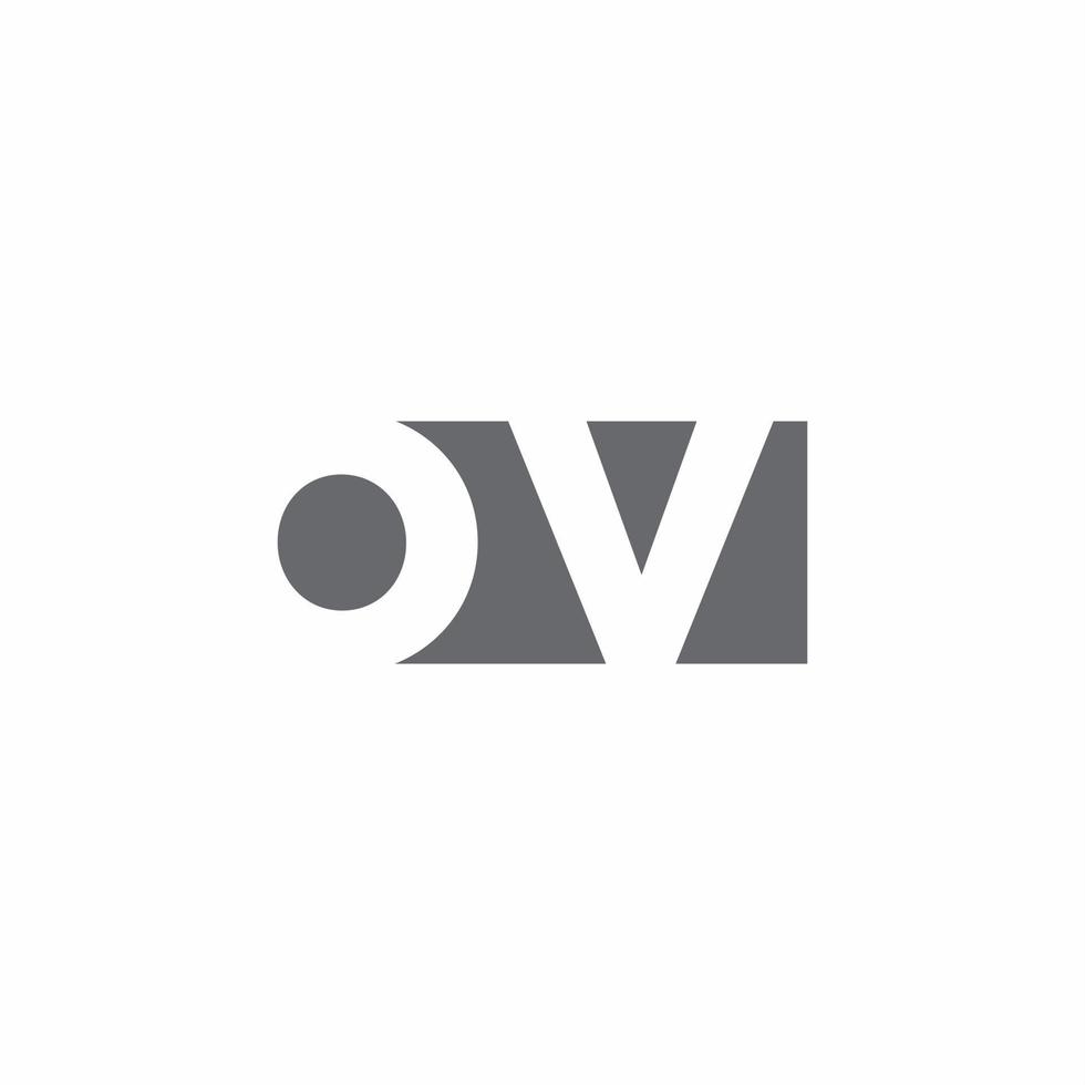 ov logotyp monogram med negativ rymd stil designmall vektor