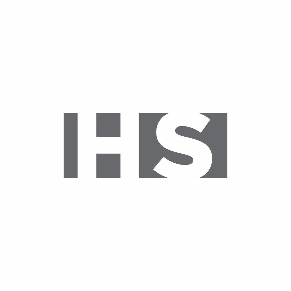 hs-Logo-Monogramm mit Designvorlage im negativen Raumstil vektor