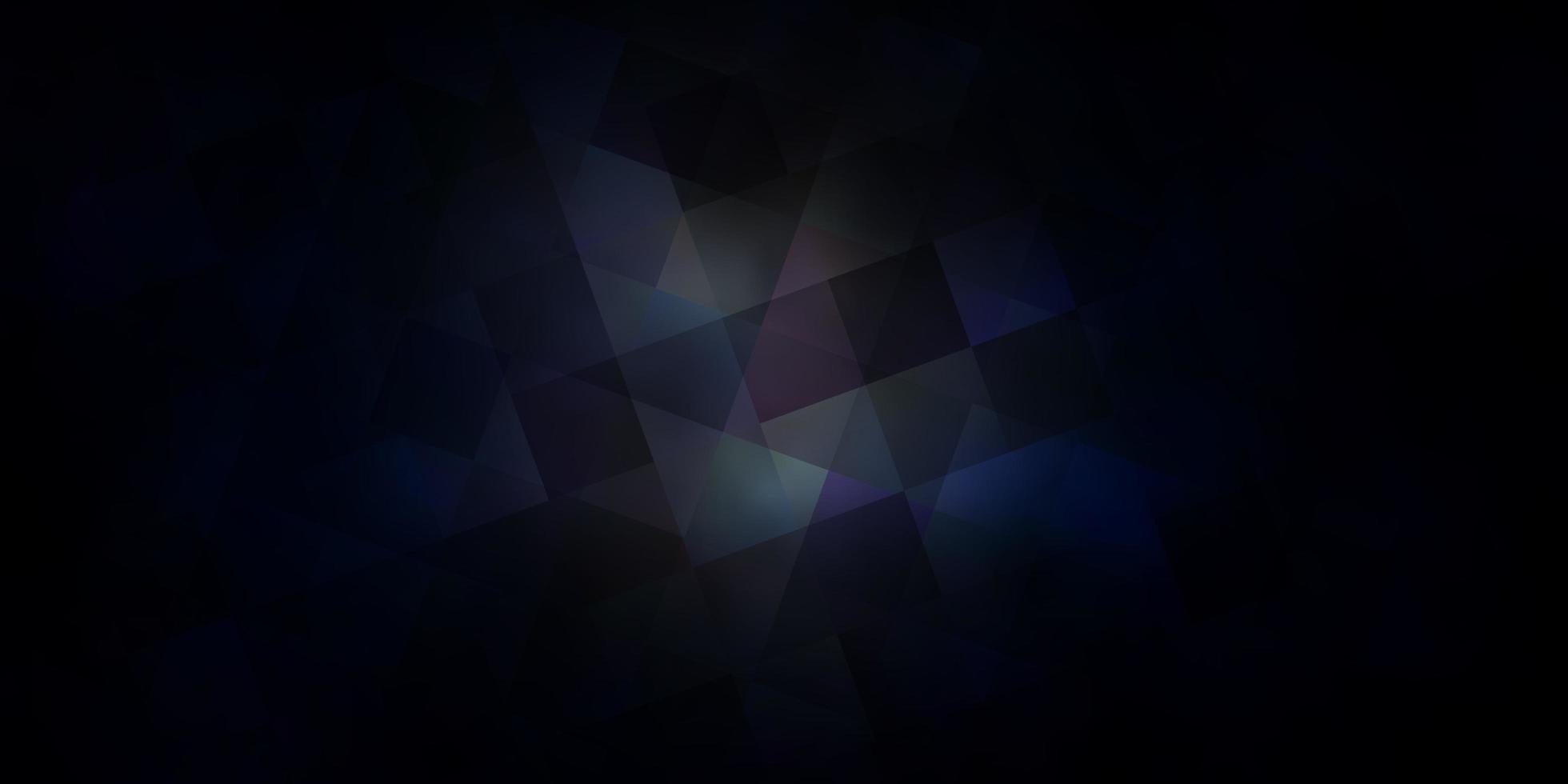 dunkelblaue Vektorschablone mit Kristallen, Quadraten. vektor