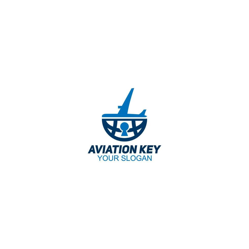flyg nyckel logotyp design vektor