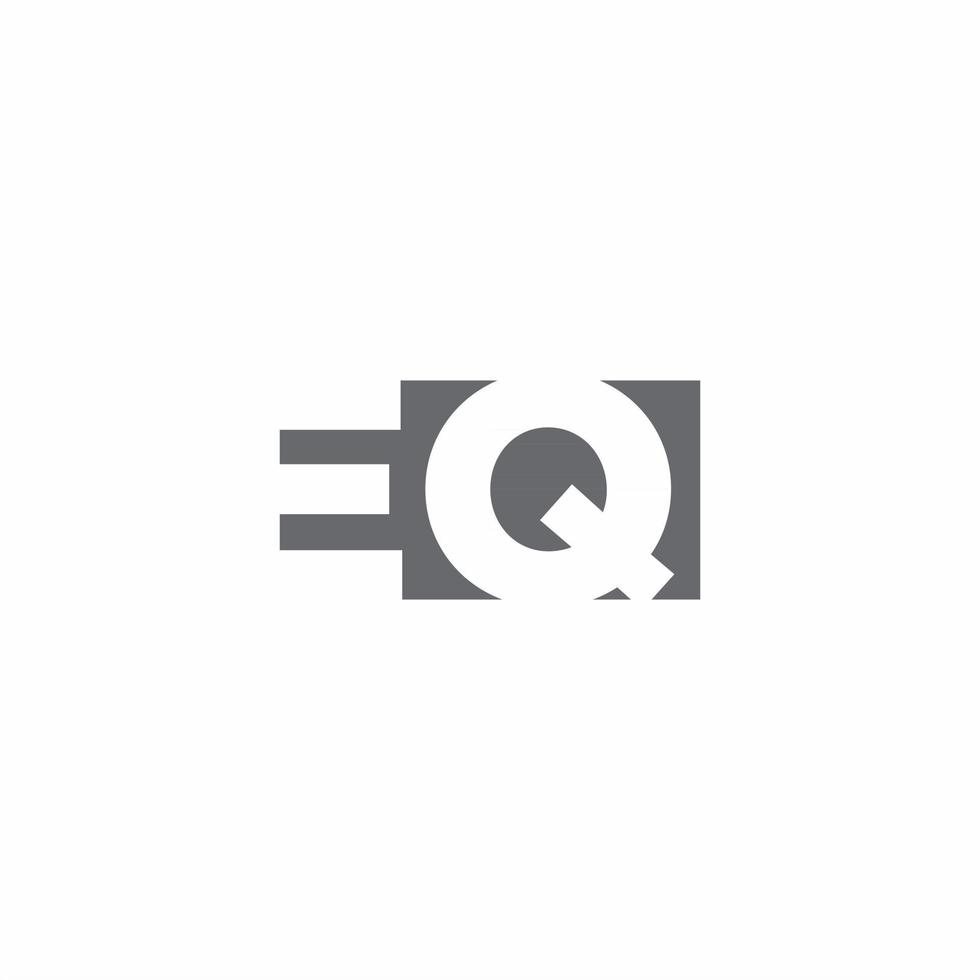 eq logotyp monogram med negativ rymd stil designmall vektor