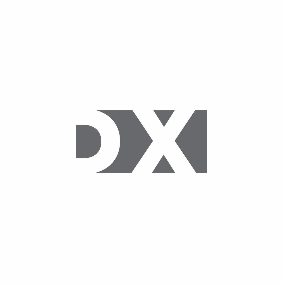 dx logotyp monogram med negativ rymd stil designmall vektor