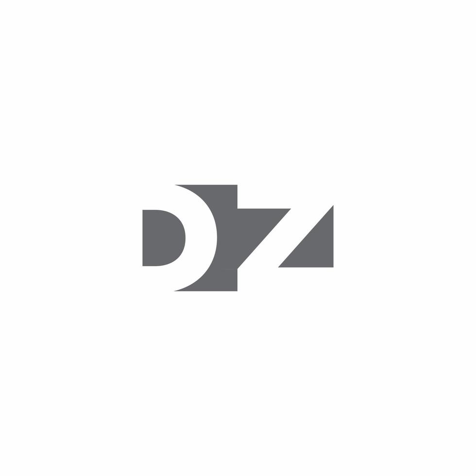 dz-Logo-Monogramm mit Designvorlage im negativen Raumstil vektor
