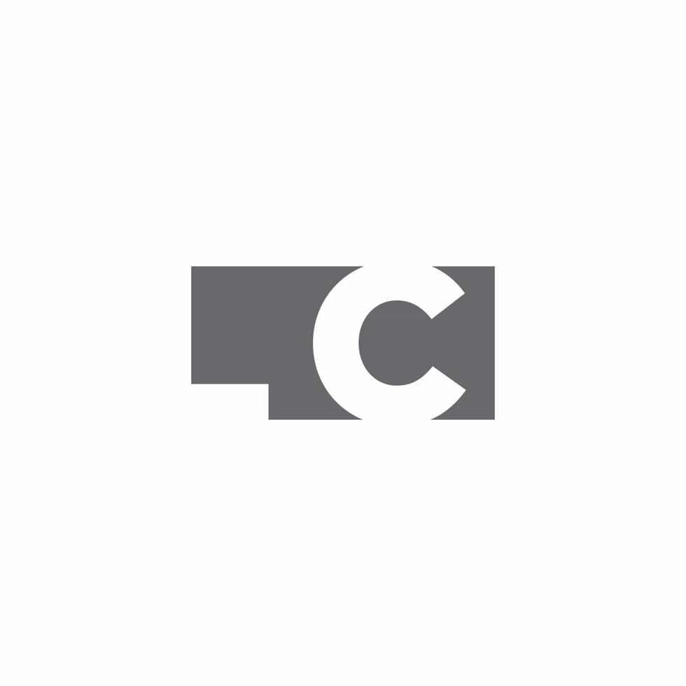 lc-logotypmonogram med negativ designmall för rymdstil vektor