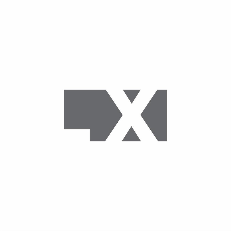 lx-Logo-Monogramm mit Designvorlage im negativen Raumstil vektor