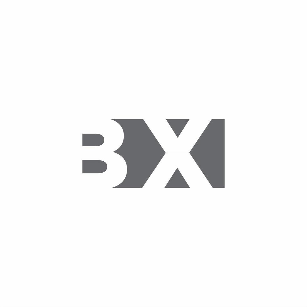 bx logotyp monogram med negativ rymd stil designmall vektor