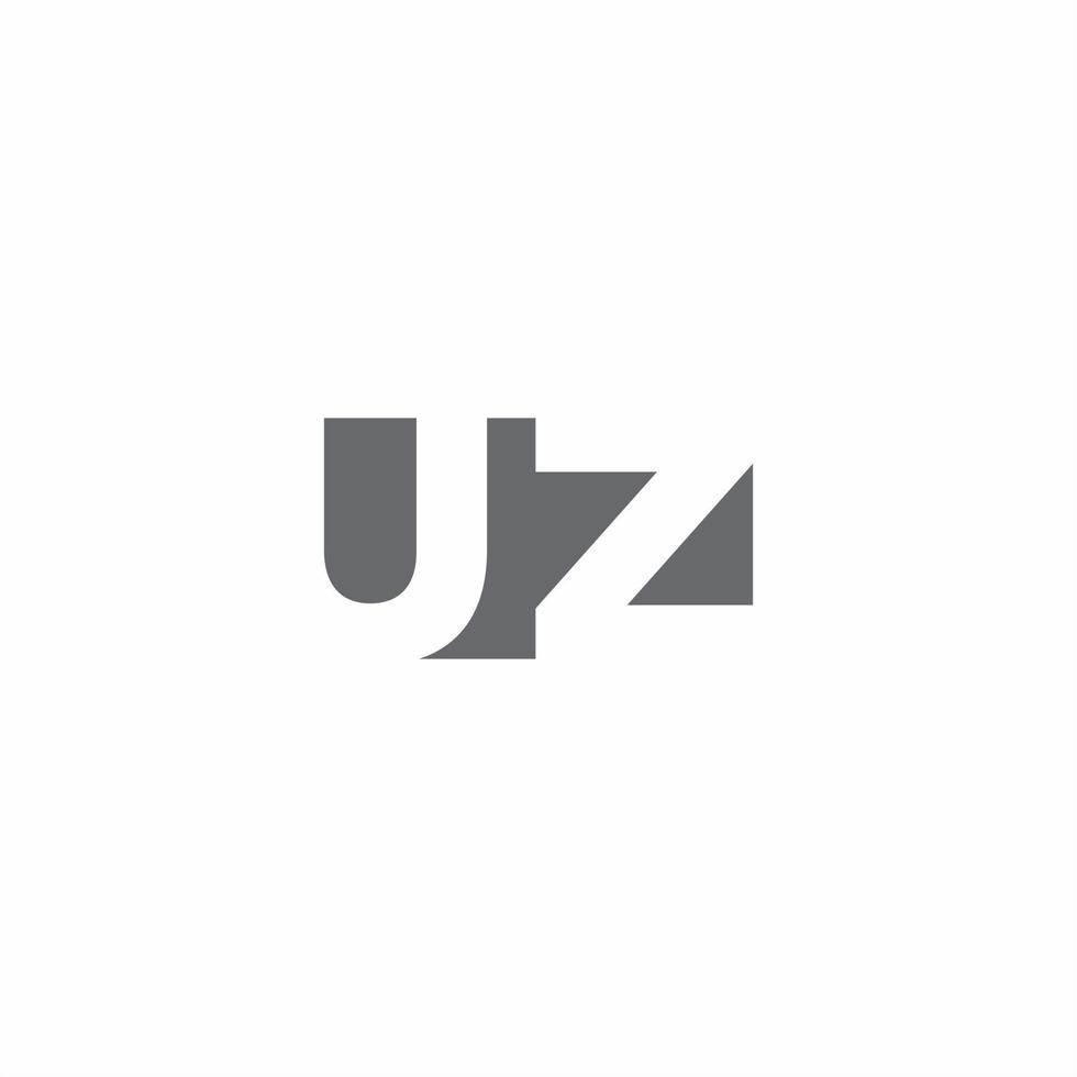 uz logotyp monogram med negativ rymd stil designmall vektor