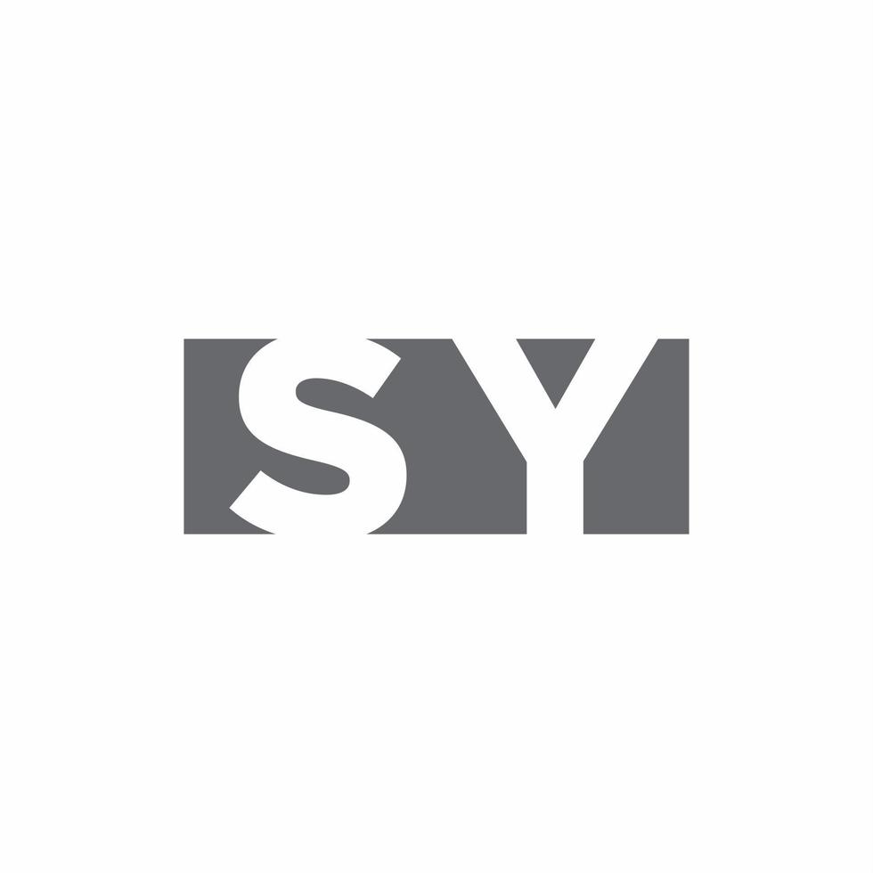 sy-Logo-Monogramm mit negativer Raumstil-Designvorlage vektor