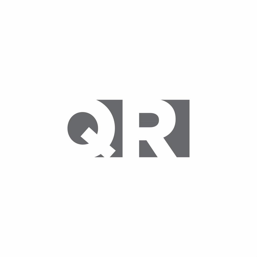 qr-Logo-Monogramm mit Designvorlage im negativen Raumstil vektor