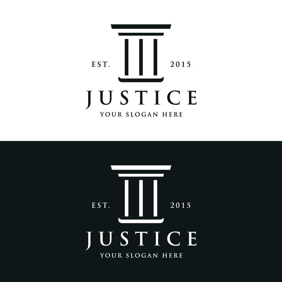 Säule Logo Design zum Anwälte mit ein luxuriös und modern Gebäude Säule Konzept. vektor