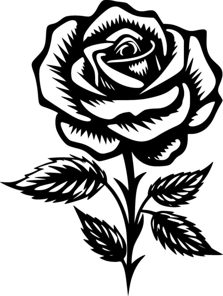 Rose - - minimalistisch und eben Logo - - Vektor Illustration