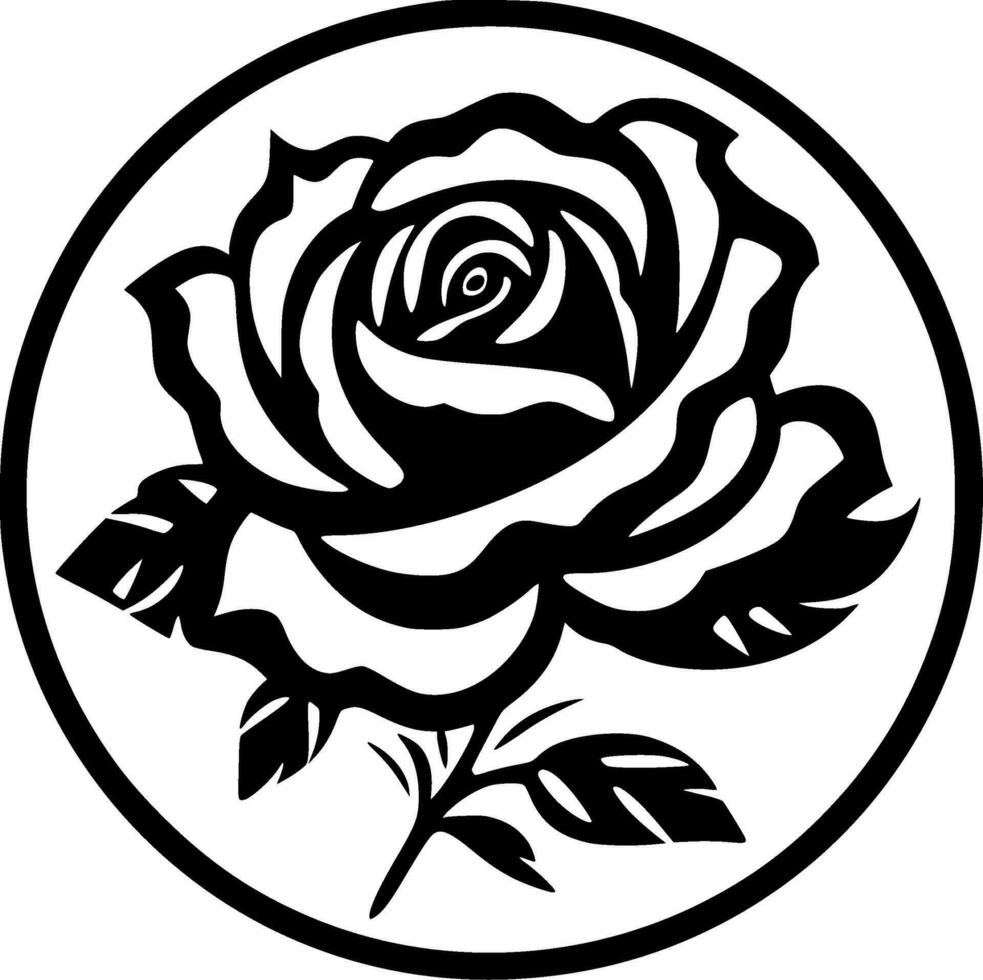 Rose, schwarz und Weiß Vektor Illustration