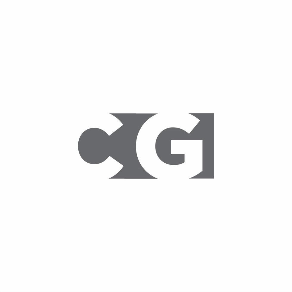 cg-Logo-Monogramm mit Designvorlage im negativen Weltraum-Stil vektor