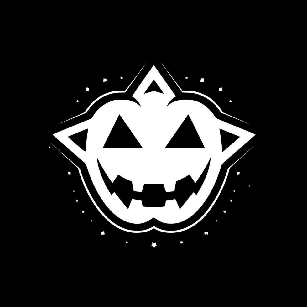 hallowe'en - svart och vit isolerat ikon - vektor illustration