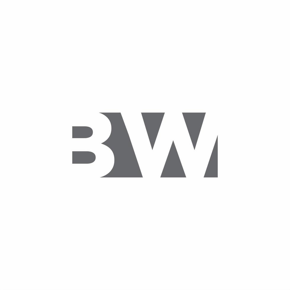 bw-Logo-Monogramm mit Designvorlage im negativen Weltraumstil vektor