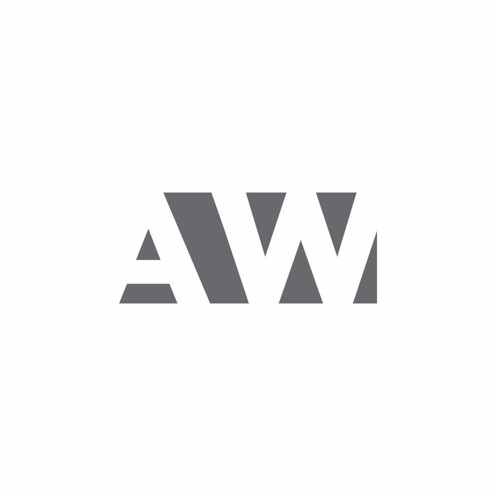 aw-Logo-Monogramm mit negativer Raumstil-Designvorlage vektor