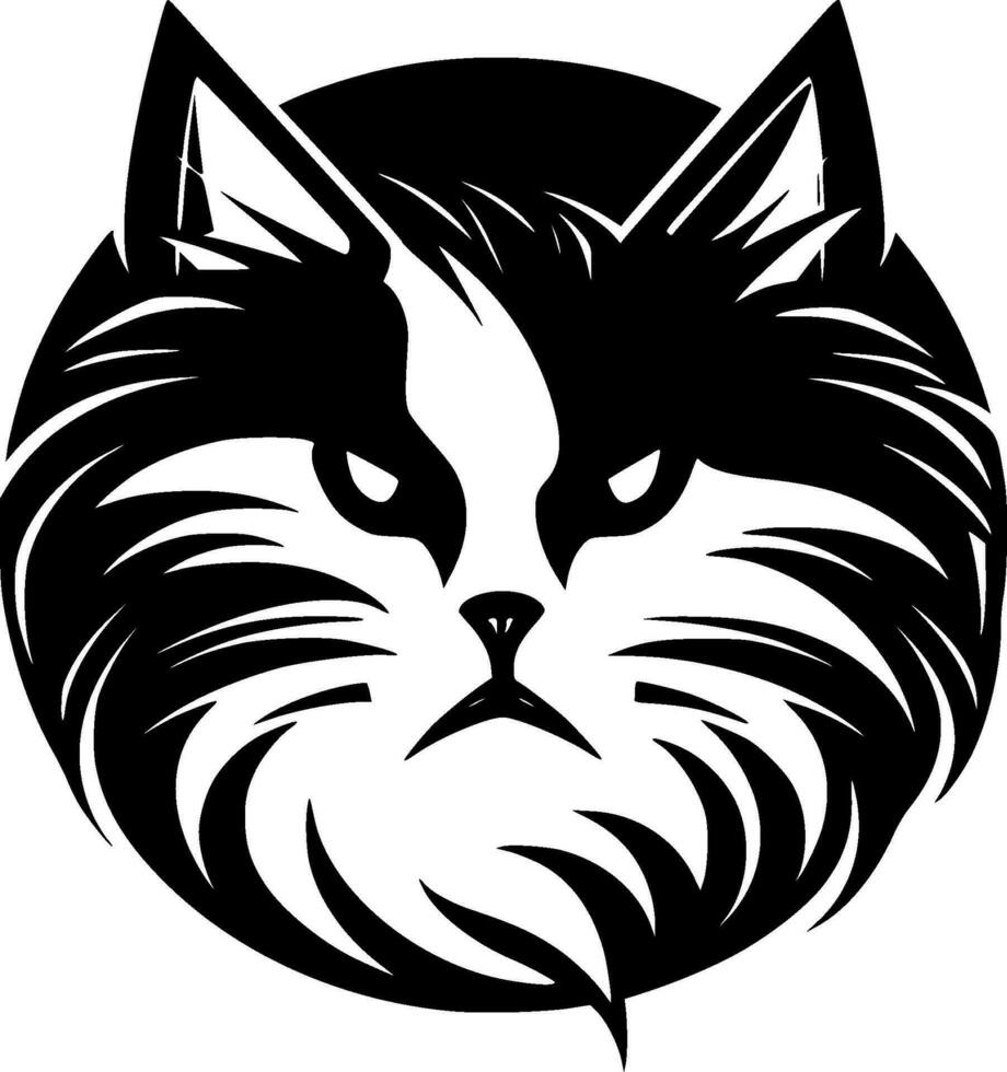 katt - minimalistisk och platt logotyp - vektor illustration