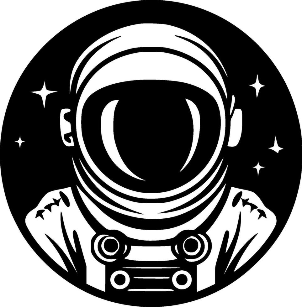 Astronaut, schwarz und Weiß Vektor Illustration