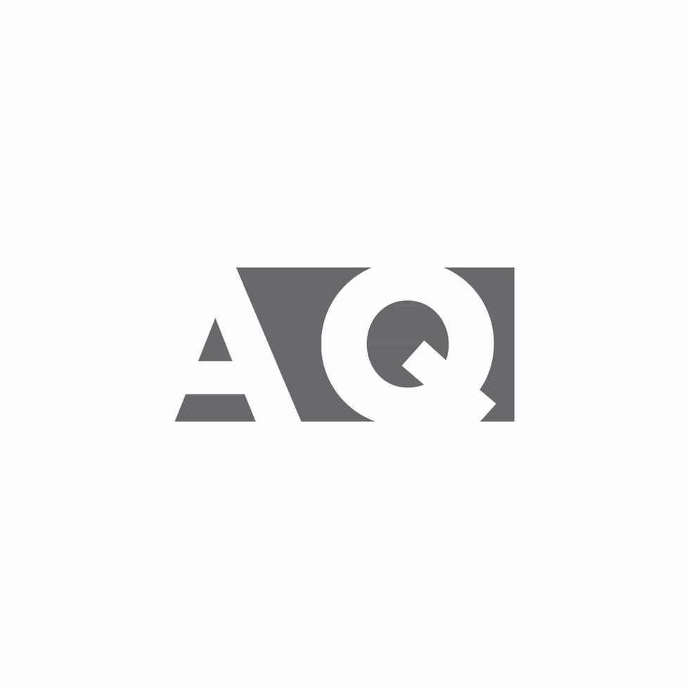 aq-logotypmonogram med negativ designmall för rymdstil vektor