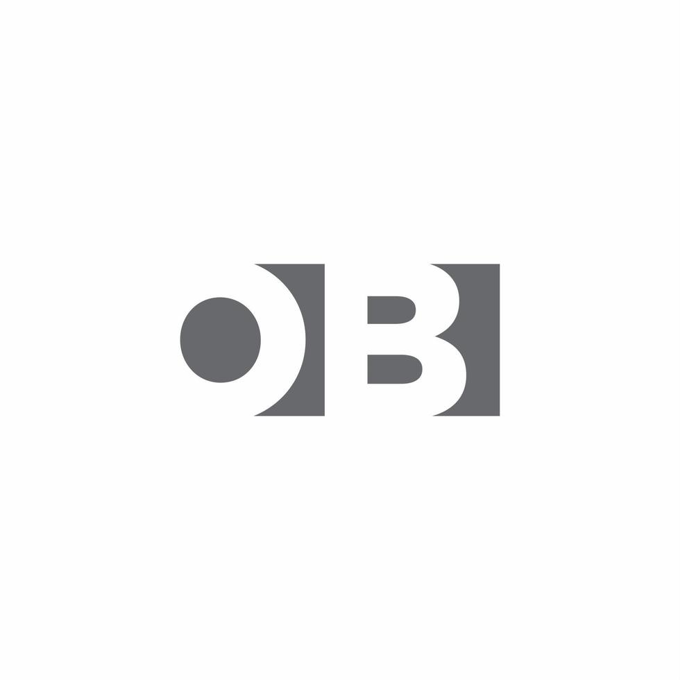 ob Logo-Monogramm mit negativer Raumstil-Designvorlage vektor