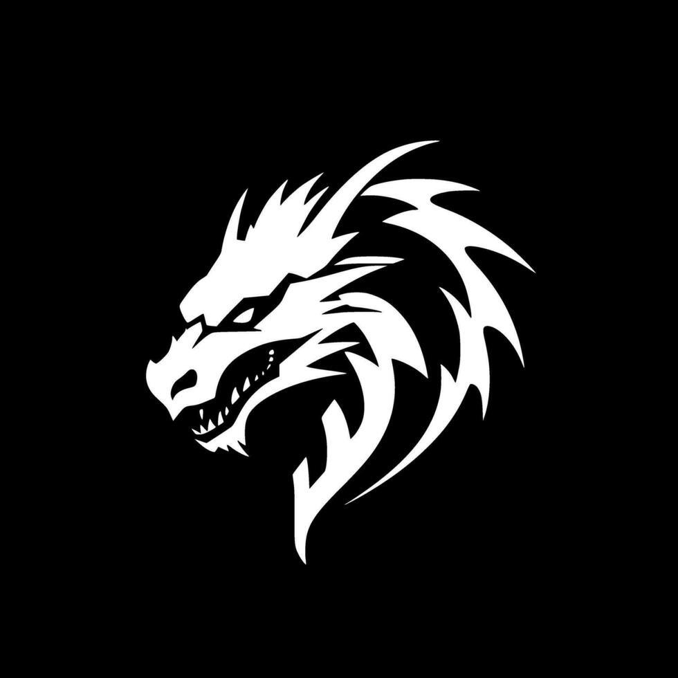 Drachen - - minimalistisch und eben Logo - - Vektor Illustration