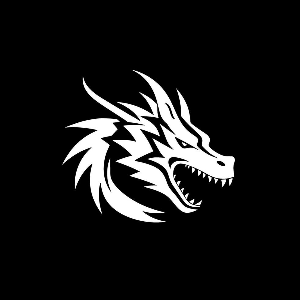 Drachen - - minimalistisch und eben Logo - - Vektor Illustration