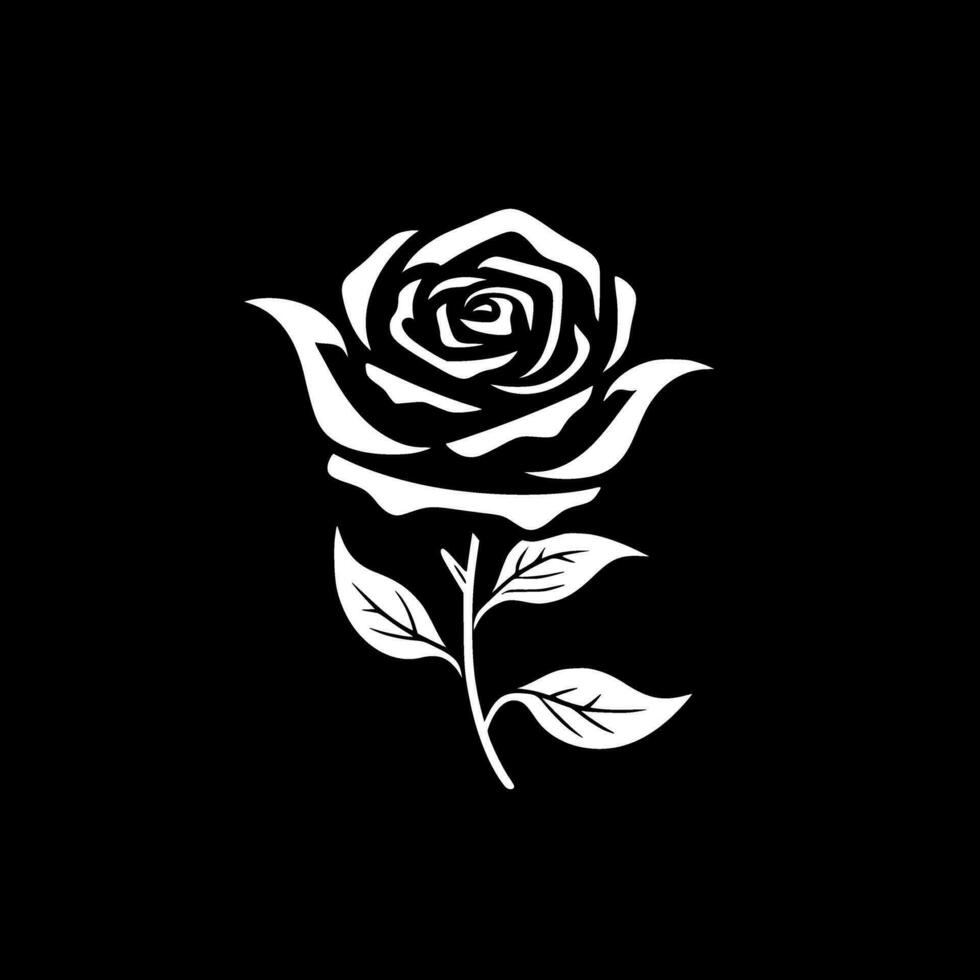 Rose - - schwarz und Weiß isoliert Symbol - - Vektor Illustration