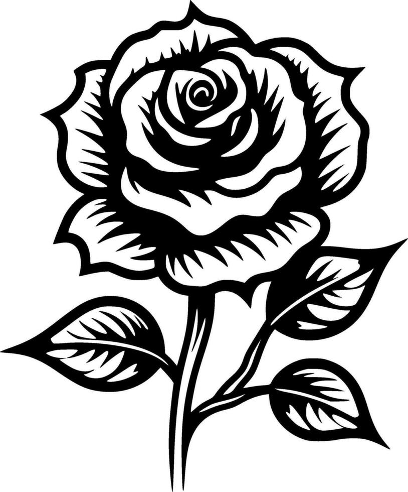 Rose, minimalistisch und einfach Silhouette - - Vektor Illustration