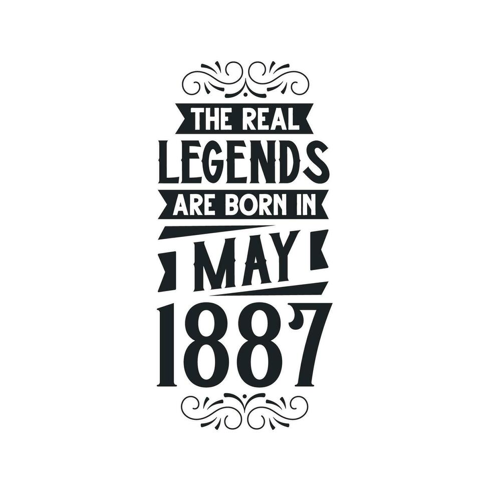 född i Maj 1887 retro årgång födelsedag, verklig legend är född i Maj 1887 vektor