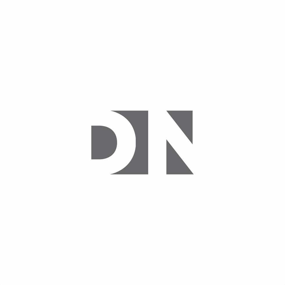 dn-Logo-Monogramm mit Designvorlage im negativen Raumstil vektor