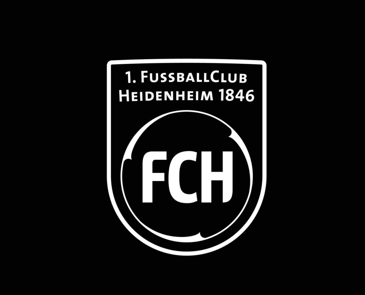 heidenheim klubb logotyp symbol vit fotboll bundesliga Tyskland abstrakt design vektor illustration med svart bakgrund