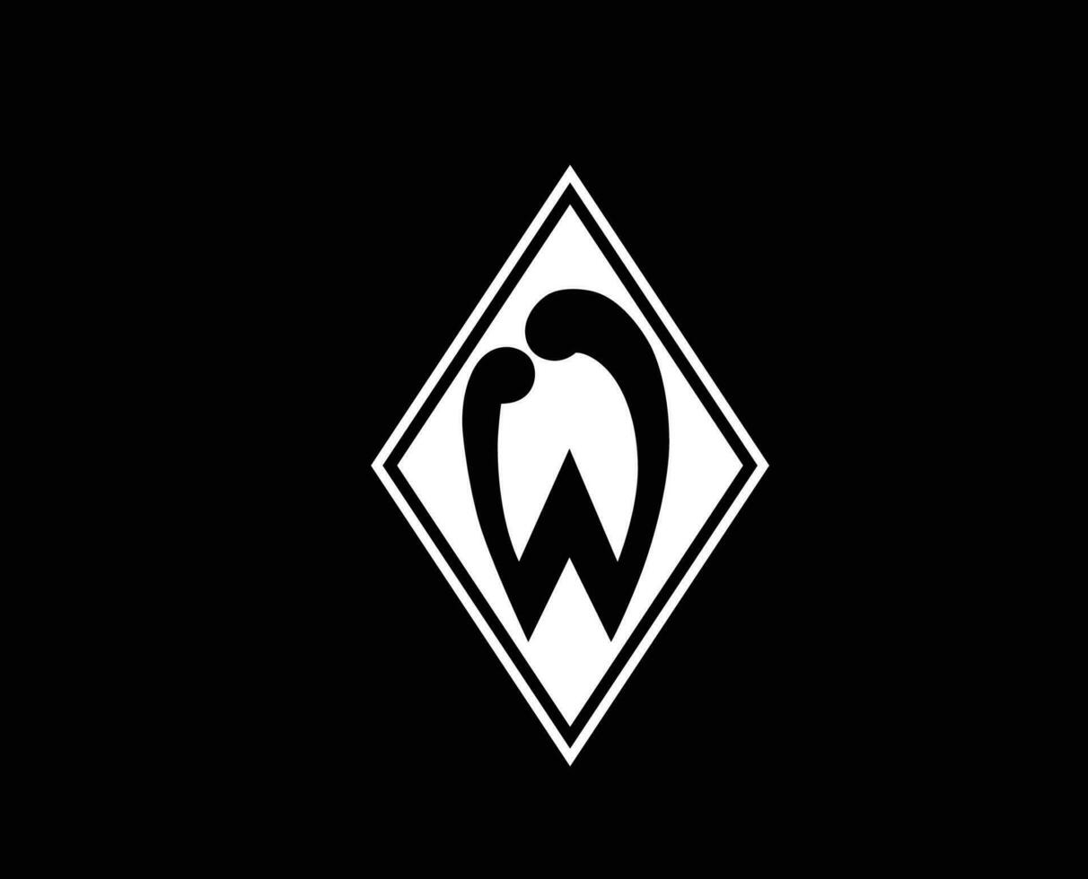 werder bremen klubb logotyp symbol vit fotboll bundesliga Tyskland abstrakt design vektor illustration med svart bakgrund