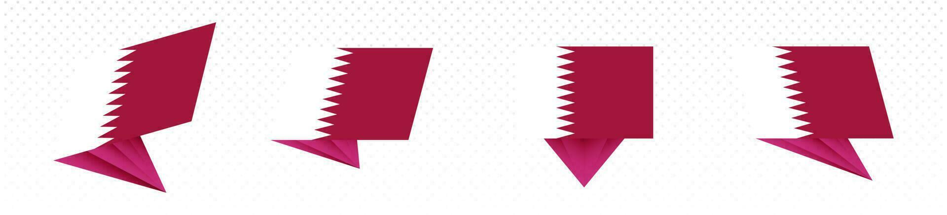 Flagge von Katar im modern abstrakt Design, Flagge Satz. vektor