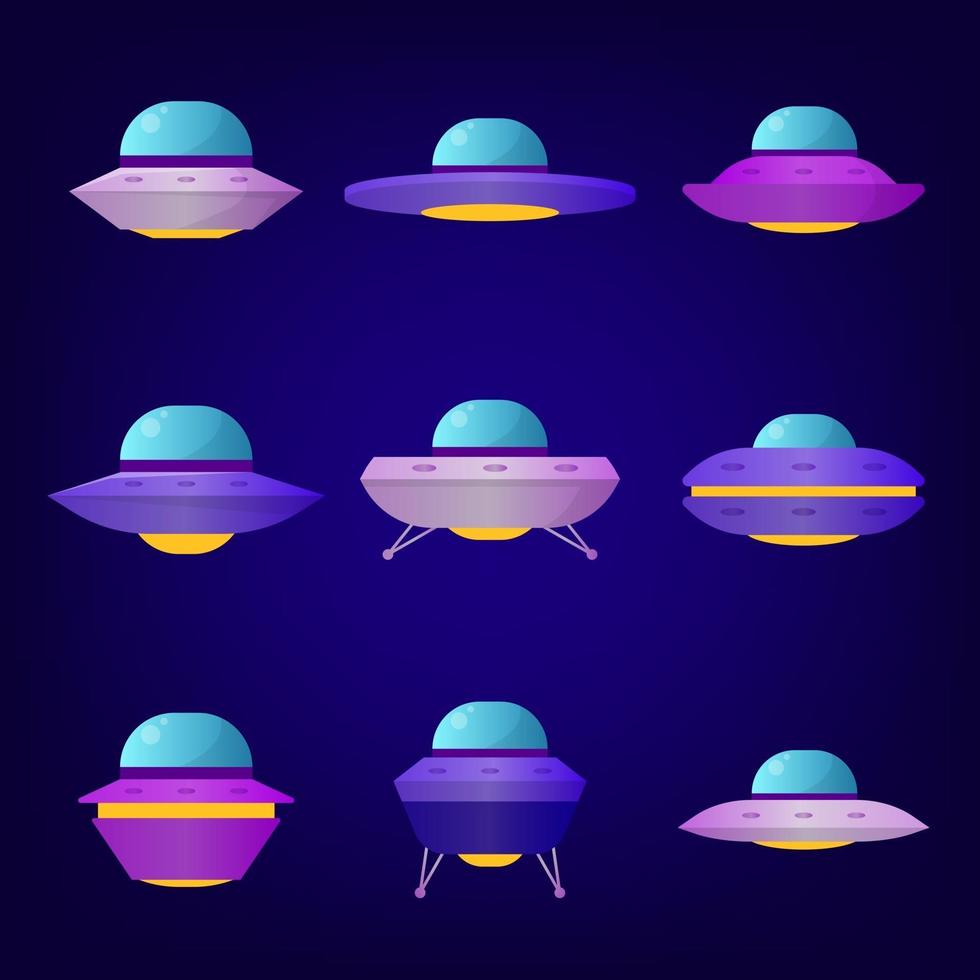 space ufo icon collection vektor