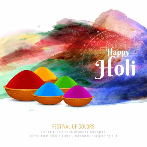 Abstrakt Glad Holi färgrik hälsning bakgrund vektor