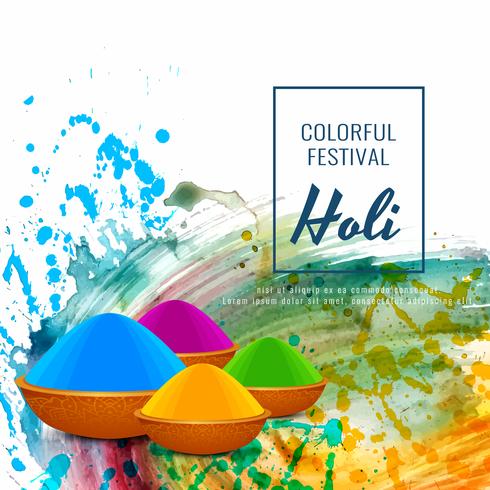 Abstrakt Glad Holi religiös festival modern bakgrund vektor