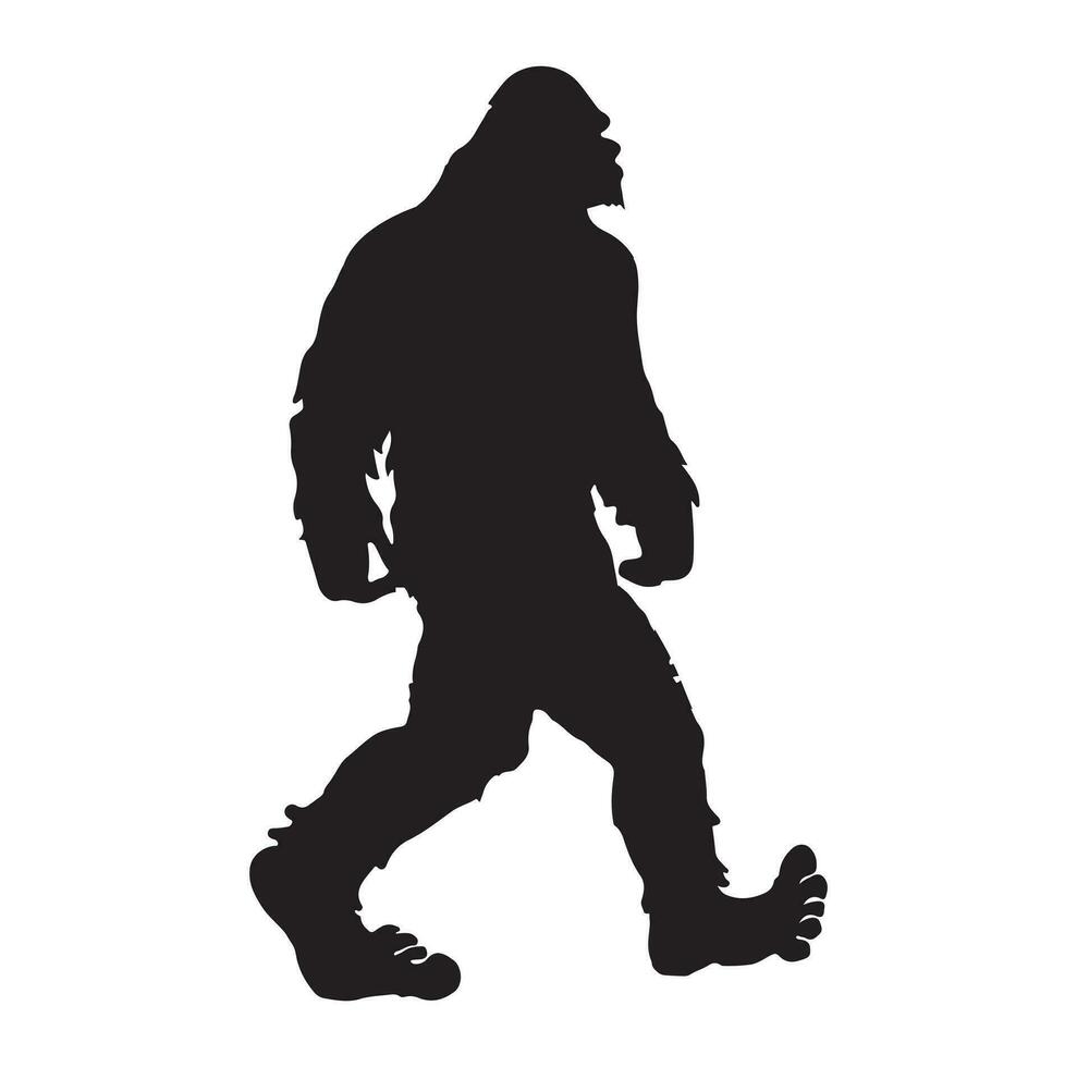 Bigfoot Silhouette t Hemd Design. Vektor Illustration.