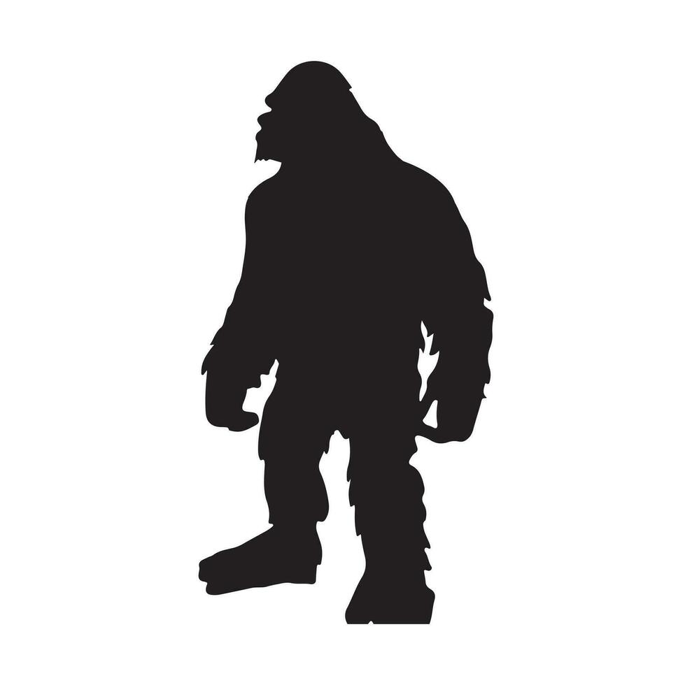 Bigfoot Silhouette t Hemd Design. Vektor Illustration.