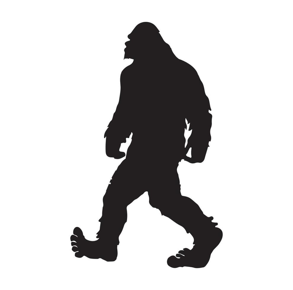 Bigfoot Silhouette t Hemd Design. Vektor Illustration.