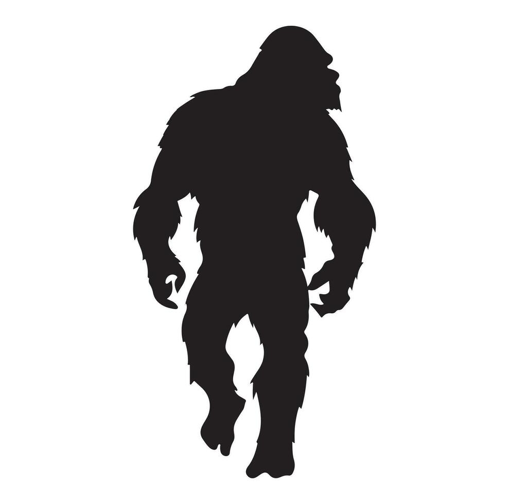 Bigfoot Silhouette t Hemd Design. Vektor Illustration.