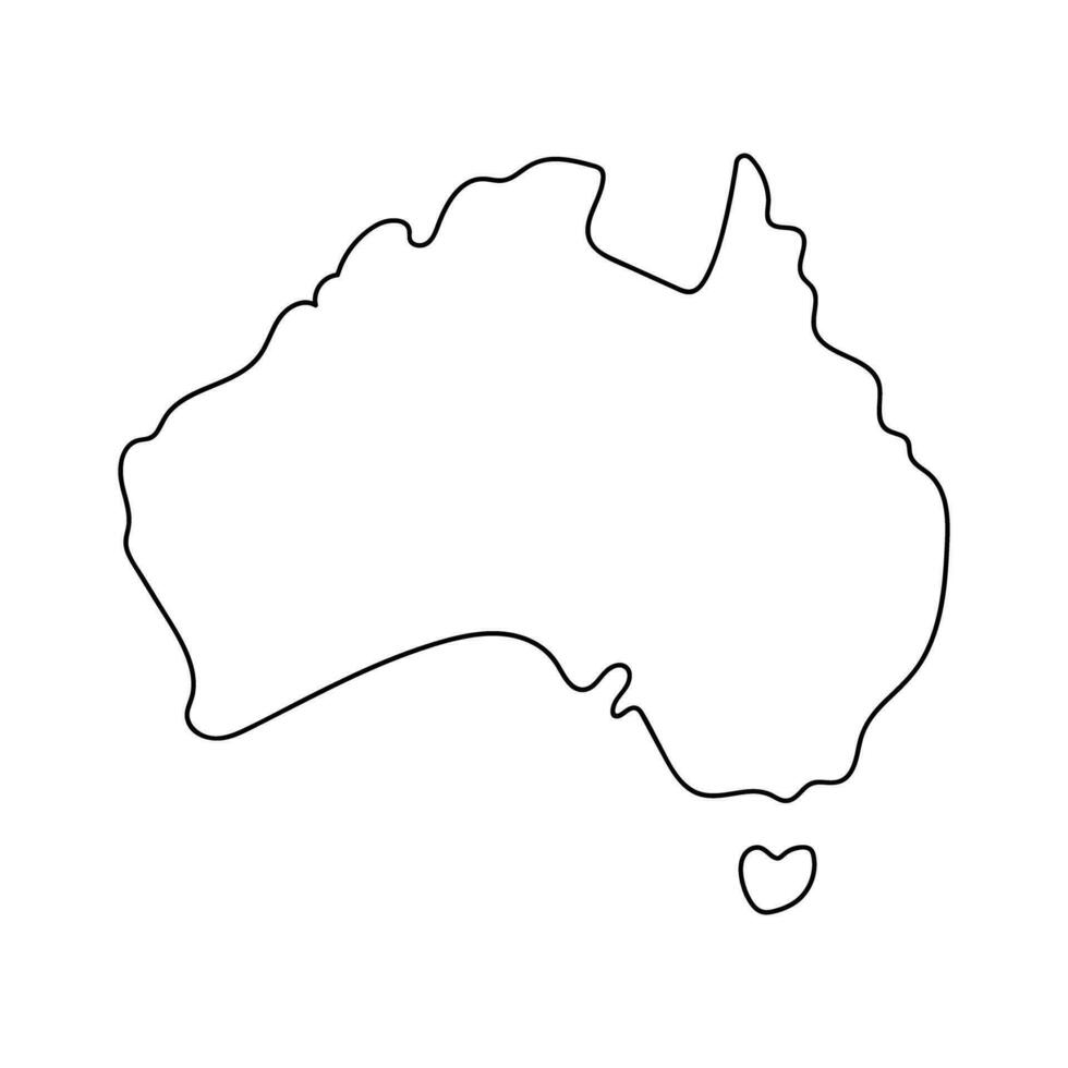 einfach australisch Karte Linie Symbol. Vektor. vektor