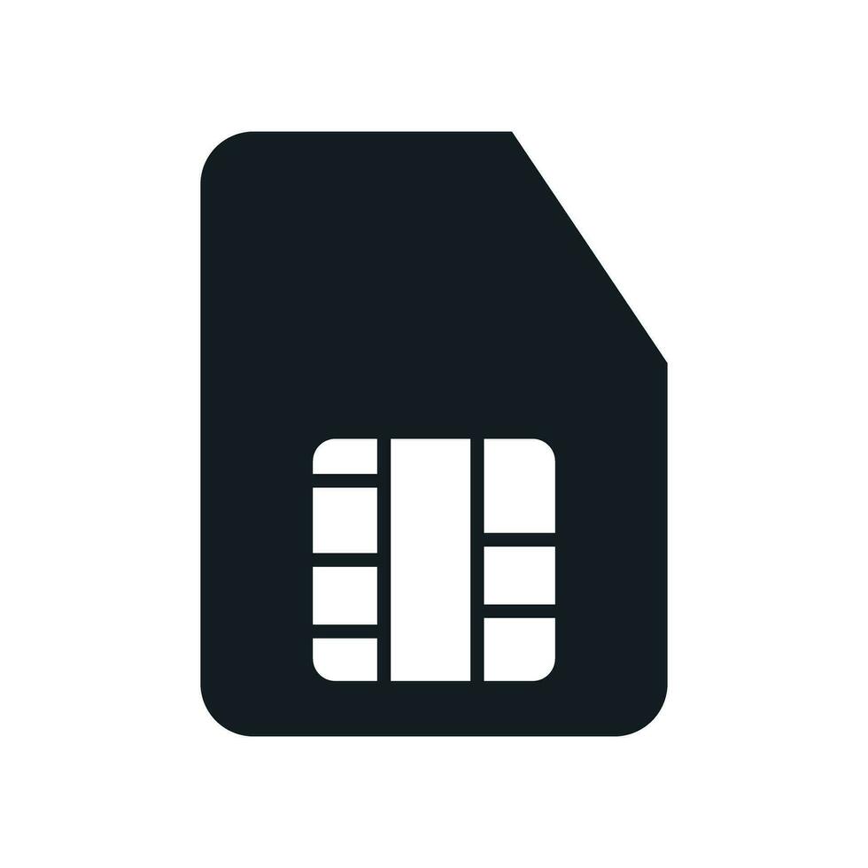 mobil cell telefon sim kort. en mikrochip för telekommunikation. vektor. vektor