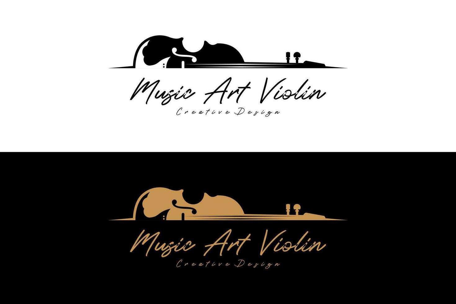 Orchester Violine Musik- Logo Vorlage, Musik- Kunst Illustration Design Vektor