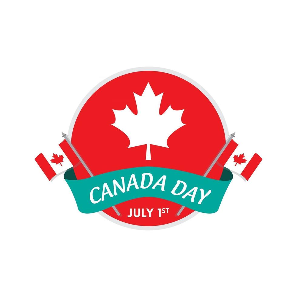 Happy Canada Day kostenlose Vektor-Illustration Abzeichen und Aufkleber Design vektor