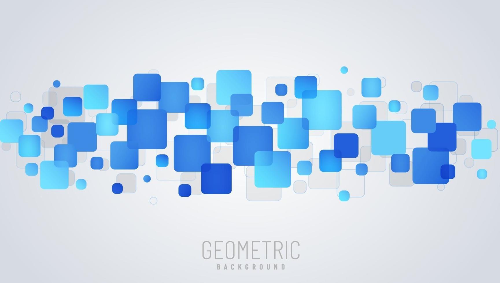 abstrakte moderne Technologie futuristische Quadrate geometrische weiche blaue Musterüberlagerung auf weißem Hintergrund mit Platz für Ihren Text. vektor