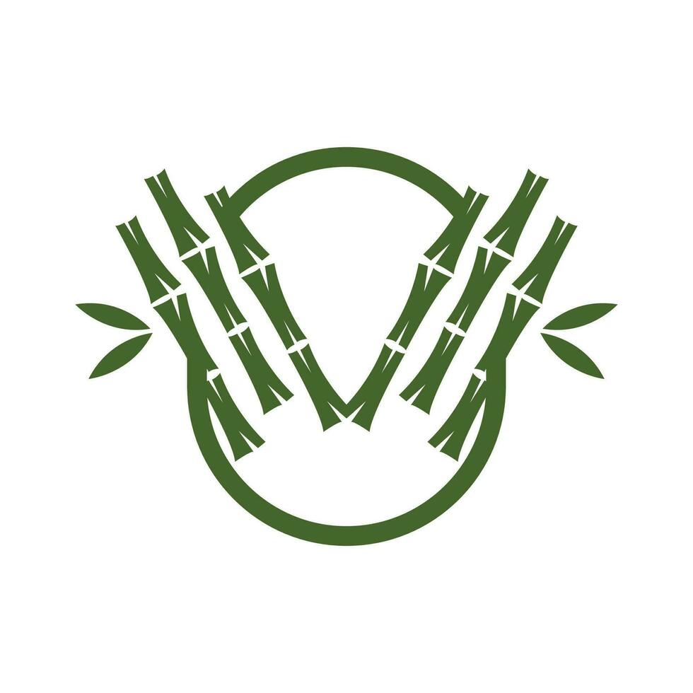 tropisch Bambus Wald Logo, Baum Kofferraum und Blatt Design, Vektor Illustration Symbol