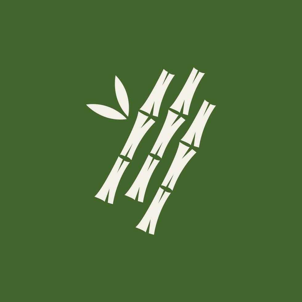 tropisk bambu skog logotyp, träd trunk och blad design, vektor illustration symbol