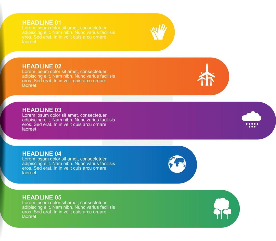 moderne Infografik-Optionen-Banner. Geschäftskonzept mit 5 Schritten, Optionen, Teilen. Vektor-Hintergrund. kann für Workflow-Layout, Broschüre, Diagramm, Diagramm, Nummern- und Step-Up-Optionen, Webdesign verwendet werden vektor