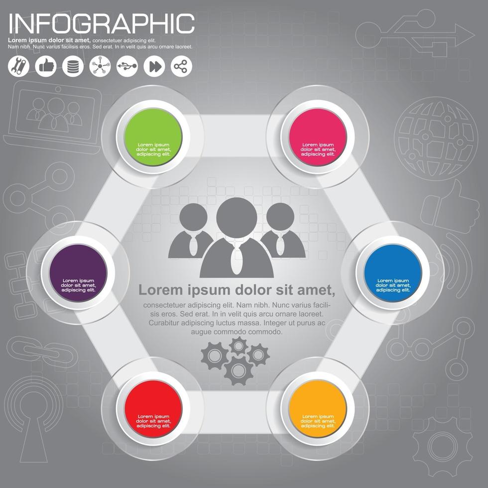 Infografik Sechseck-Konzept vektor